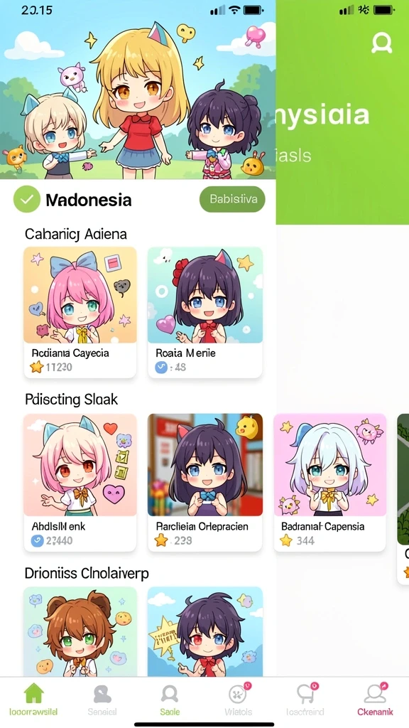 6cf - Menu pengaturan untuk kustomisasi karakter.